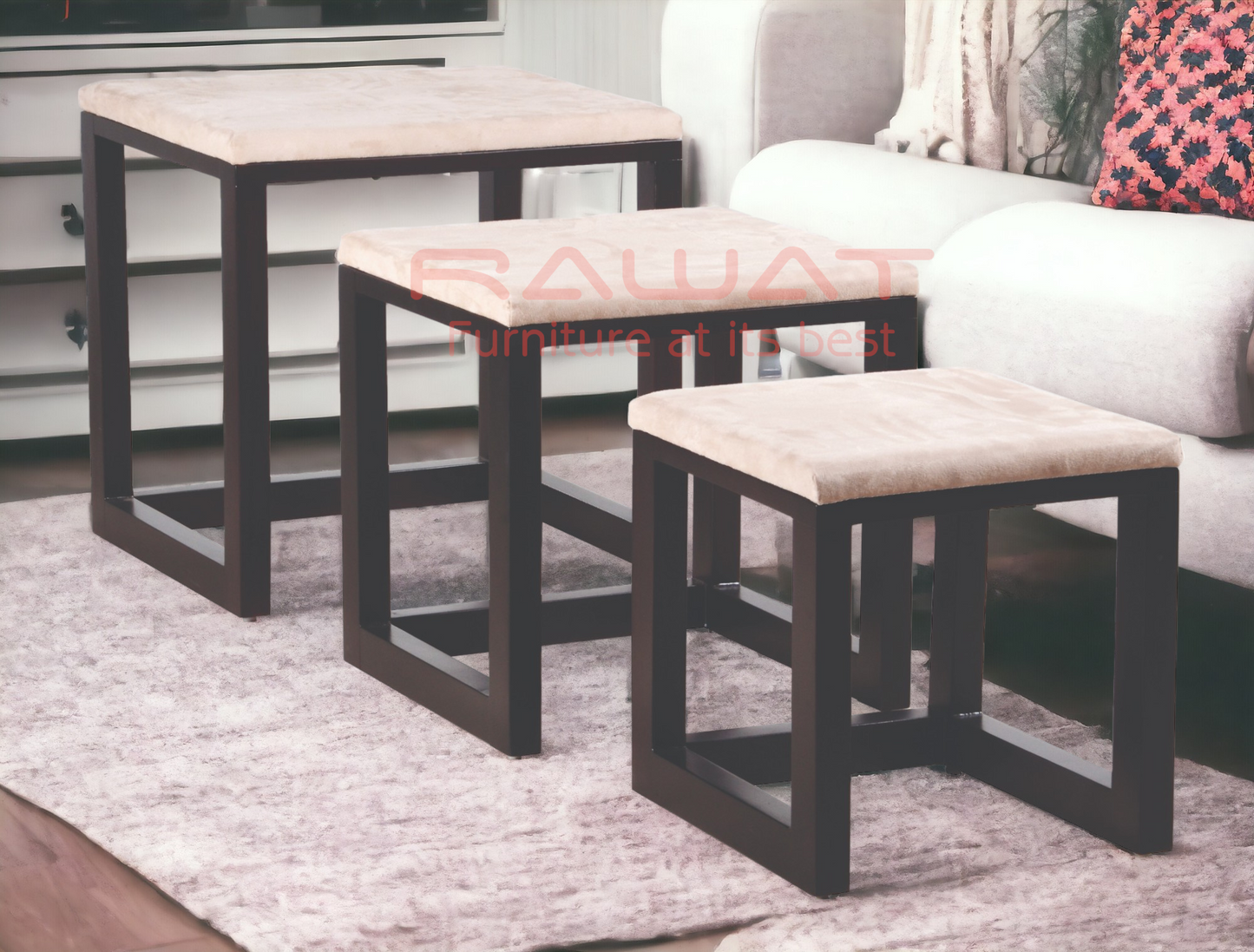 Pet Table Set Of Three PT001 Teak Wood RAWAT