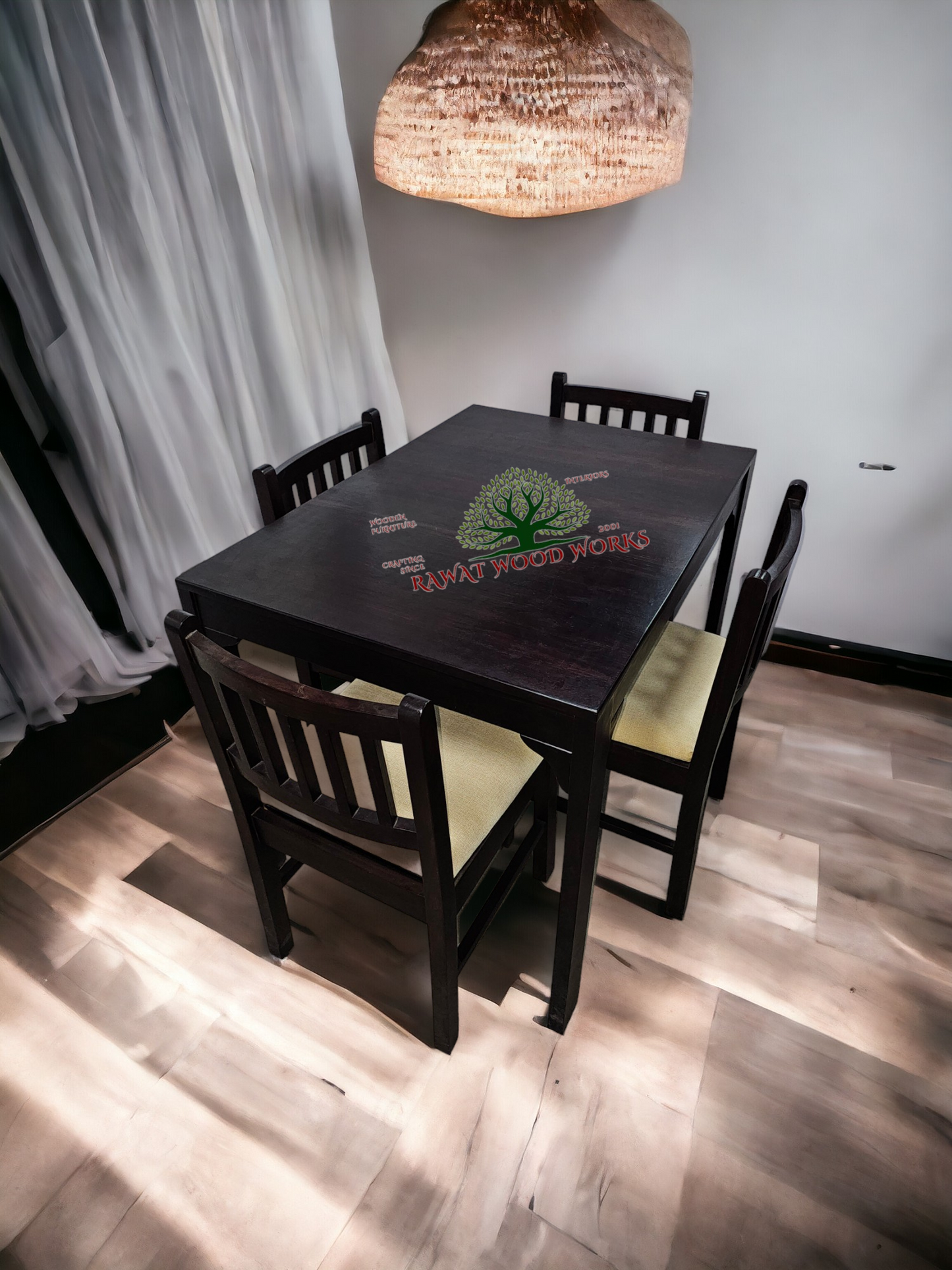 Dining Table 4 Seater DT15DC15 Wooden Top RAWAT