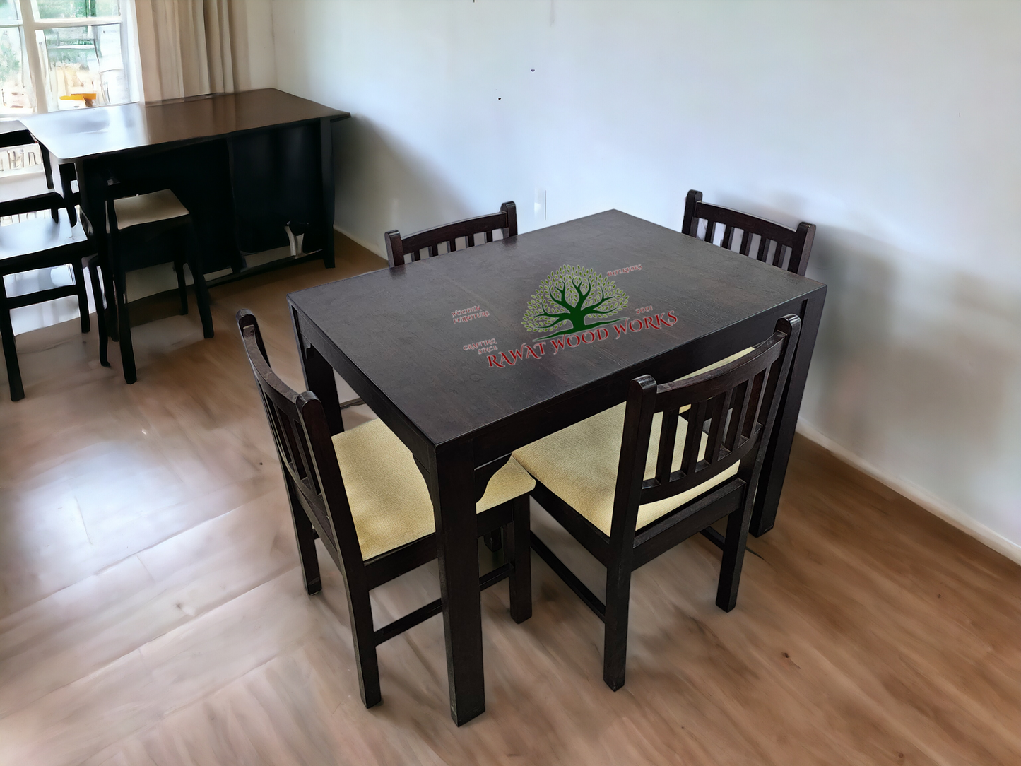 Dining Table 4 Seater DT15DC15 Wooden Top RAWAT