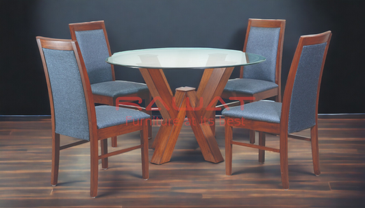 Dining Table 4 Seater DT11DC11 Teak Wood By RAWAT