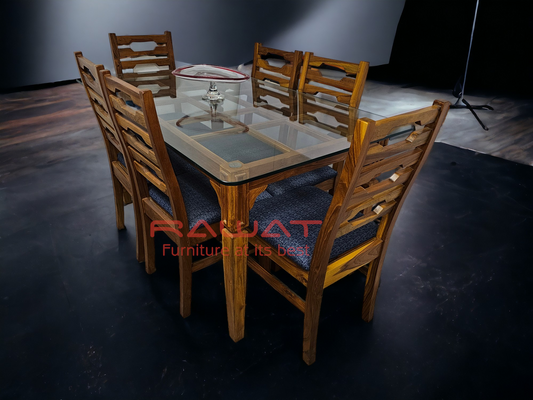 Dining Table 6 Seater DTM01DC70 Teak Wood By RAWAT