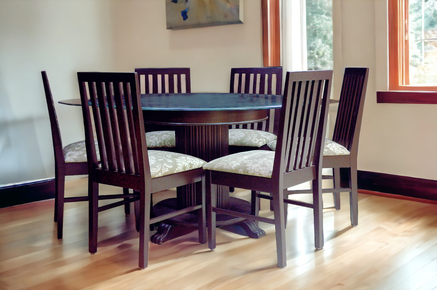 Dining Table 4 Seater DT12DC12 Teak Wood By RAWAT