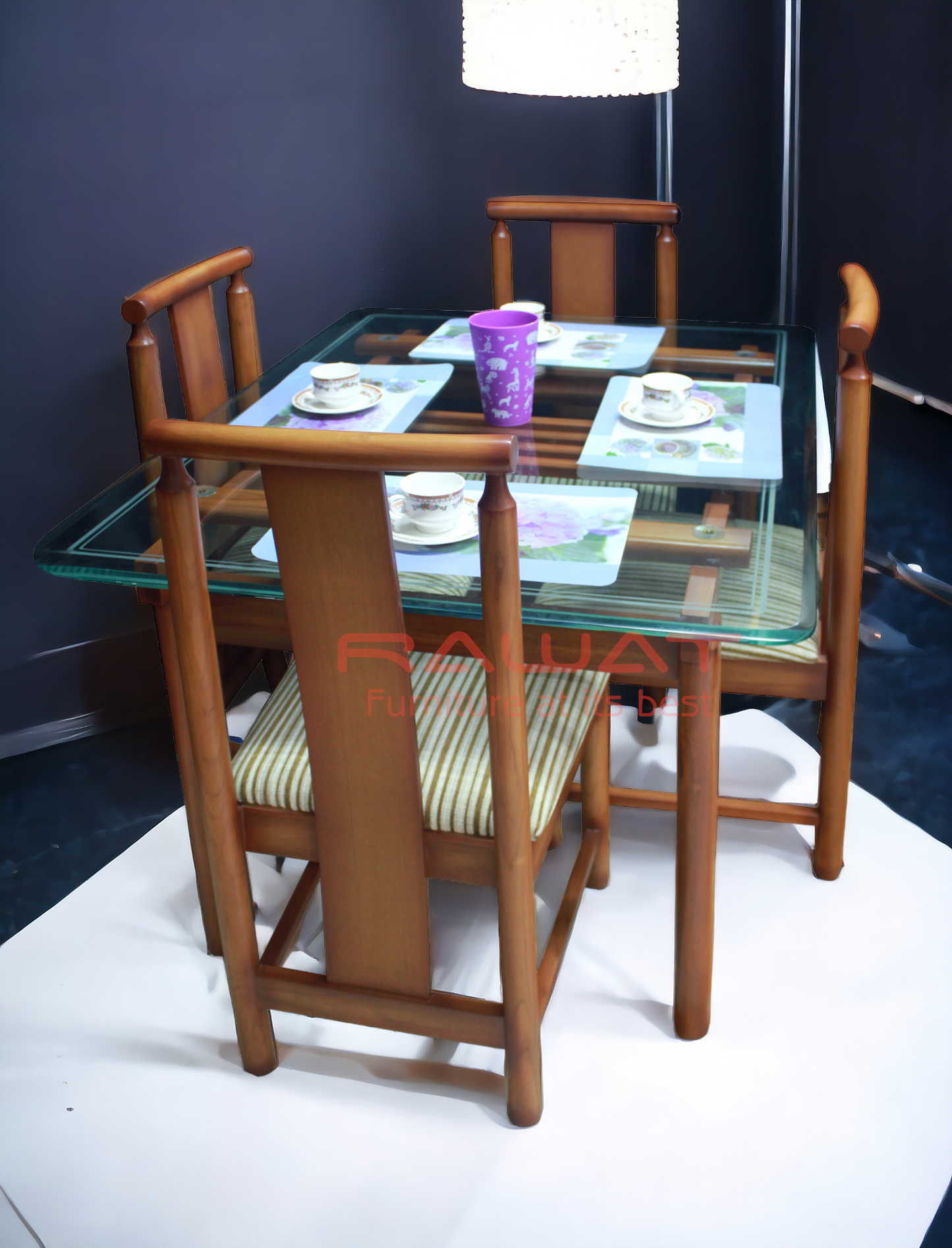 Dining Table 4 Seater DT20DC20 Teak Wood By RAWAT FURNITURE