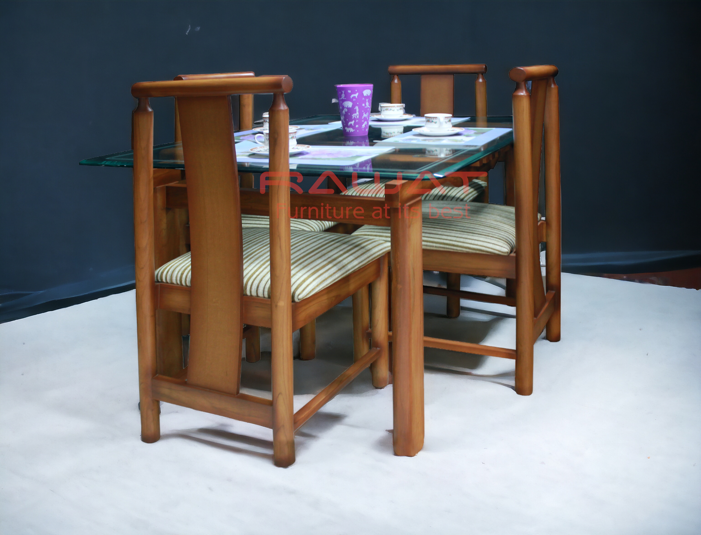 Dining Table 4 Seater DT20DC20 Teak Wood By RAWAT FURNITURE