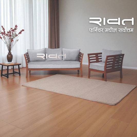 Sofa Set 3+1+1 SO11 Teak Wood RAWAT