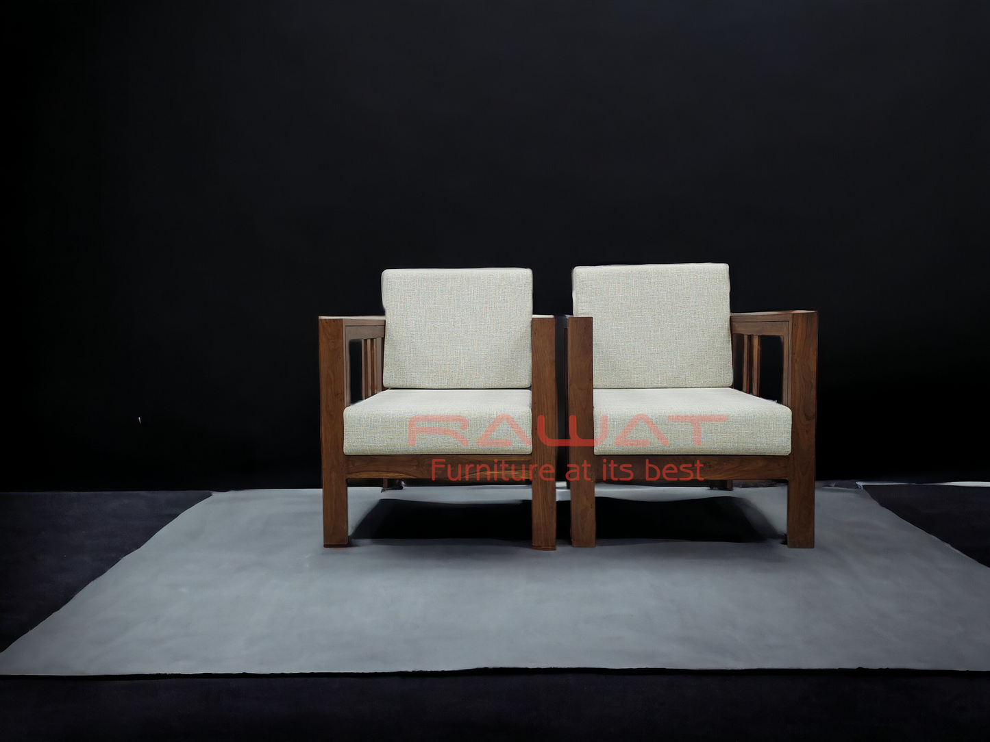 Sofa Set 3+1+1 SS25 Teak Wood RAWAT