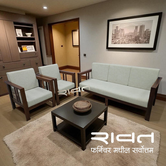Sofa Set 3+1+1 SS25 Teak Wood RAWAT