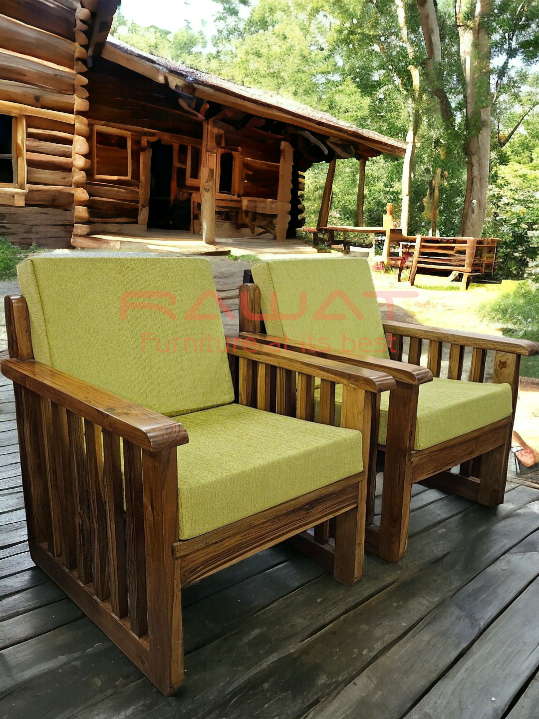 Sofa Set 3+1+1 SO03 Teak Wood RAWAT