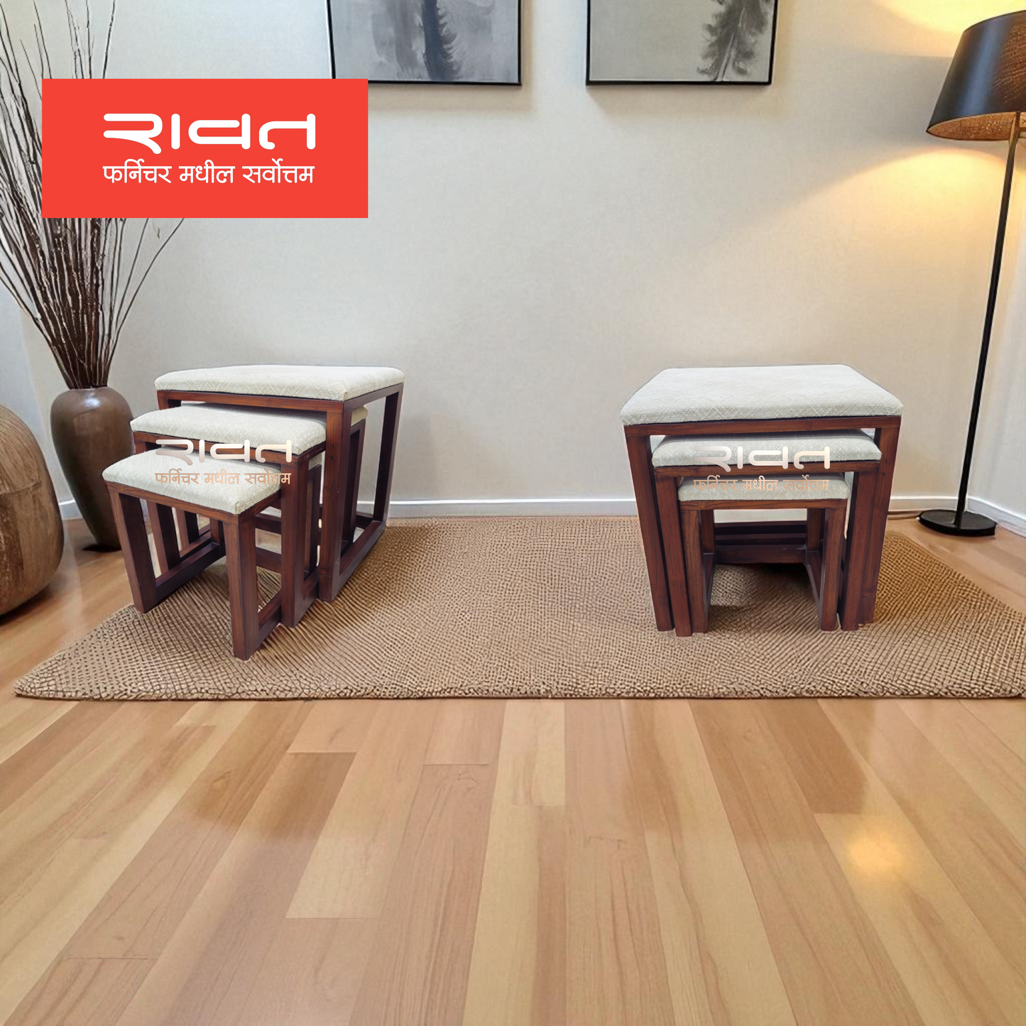 Pet Table Set Of Three PT001 Teak Wood RAWAT